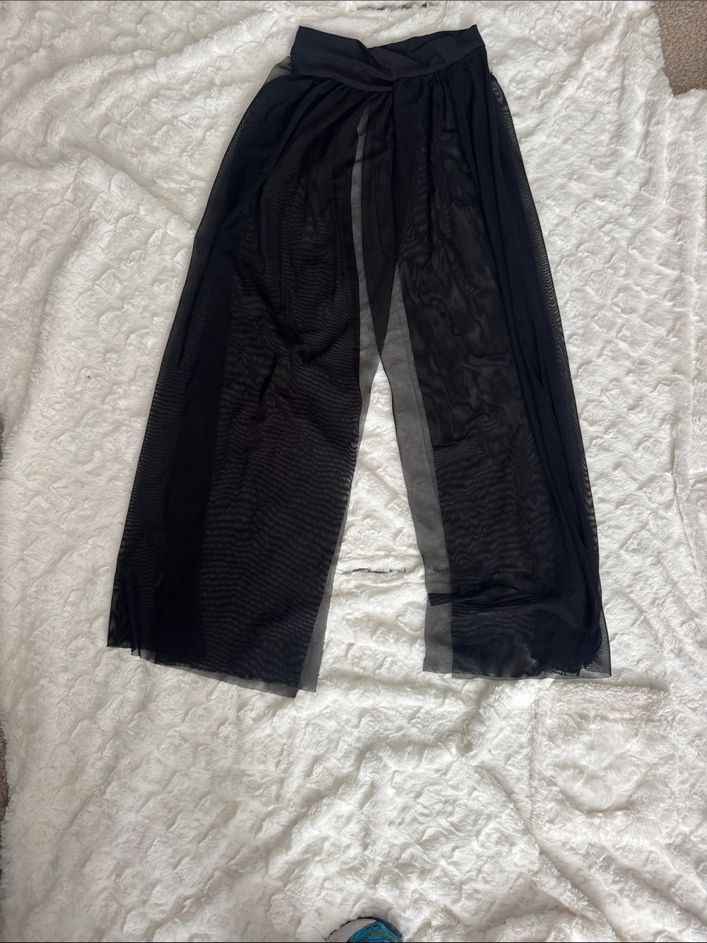 Sheer Black Wide Leg Overlay Pants S/P